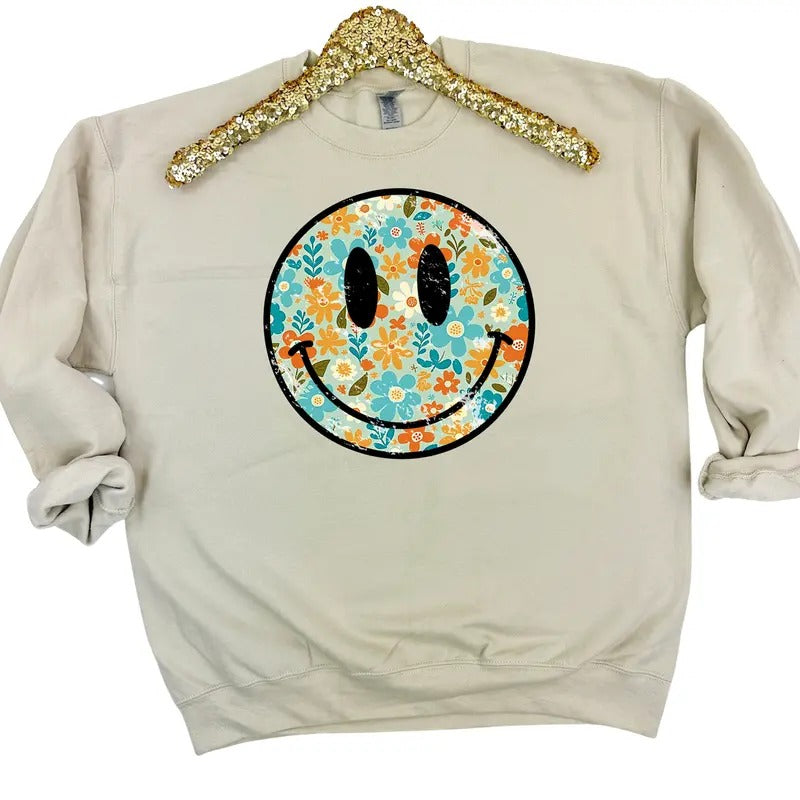 BOHO Happy Face Sweatshirt 'NLB' T-Shirts, Hoodie | HypeDripTees.com