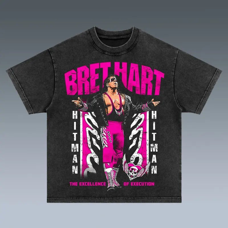 BRET HART Wrestling Graphic Tee, Sports T-shirt, Athlete Shirt, Wrestling Gift, Fitness Tee Wrestling Graphic Tee, Sports...
