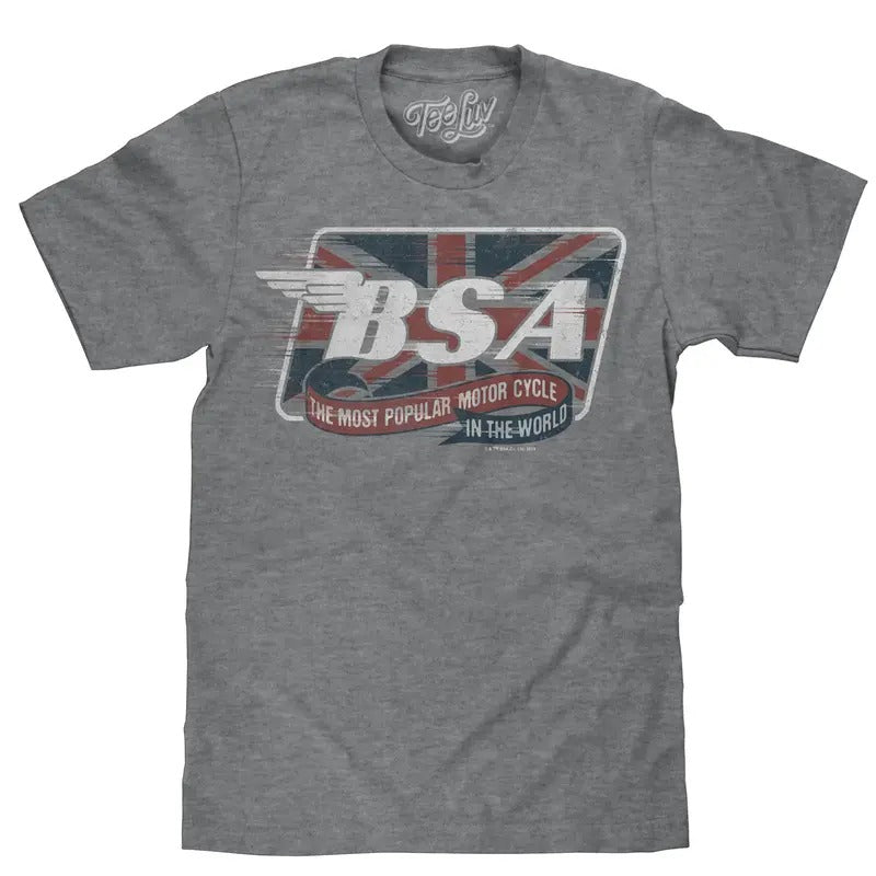 BSA Motorcycles Union Jack T-Shirt - Gray Hoodie, Sweatshirt | HypeDripTees.com
