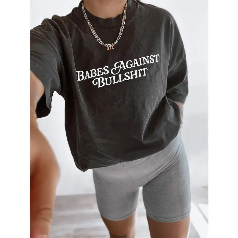 Babes Against Bullshit Tee, Feminist Girl Power tee, Retro vintage inspired shirt Hoodie, Sweatshirt | HypeDripTees.com