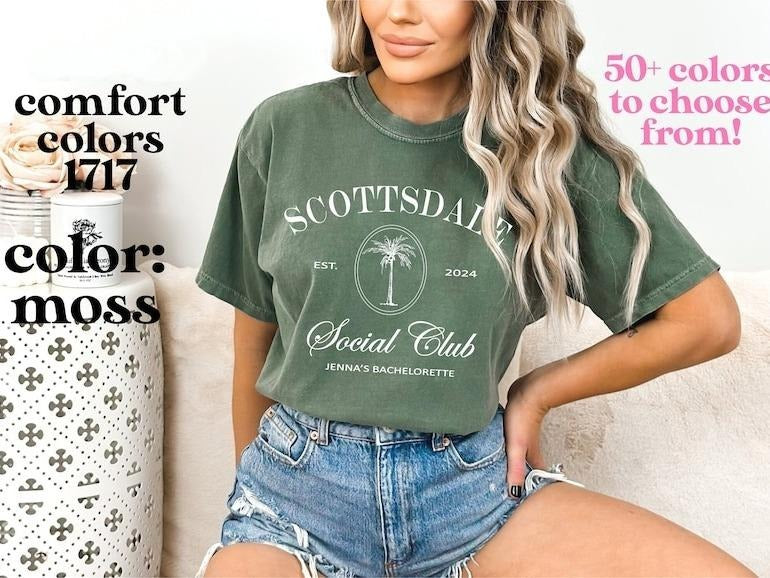 Bachelorette Party Shirts Custom Scottsdale Social Club. Cocktail Club Shirts Scottsdale Luxury Shirts Hoodie, Sweatshirt