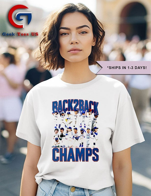 Back 2 Back Los Angeles Dodgers baseball 2025 caricature shirt