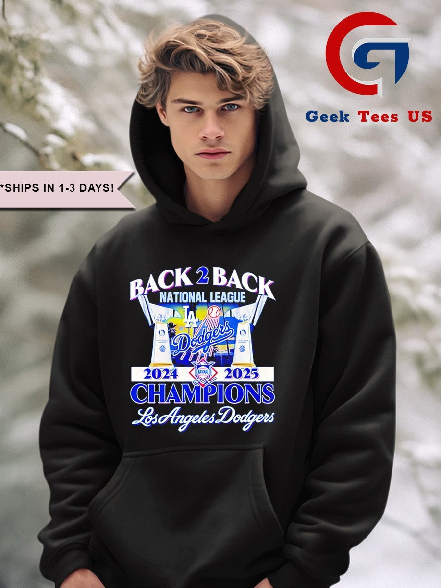 Back 2 Back National League 2024-2025 Champions Los Angeles Dodgers MLB trophy shirt