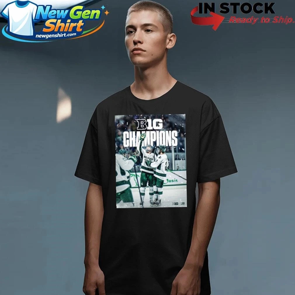 Back To Back To Back Michigan State Spartans Ice Hockey 2026 B1G Men’s Hockey Regular Season Champs Shirt