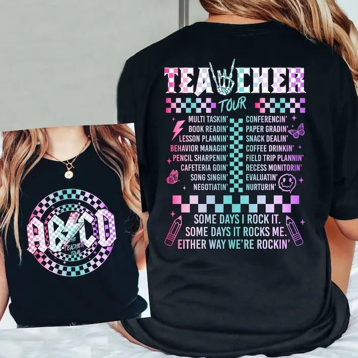 Back To School Retro Teacher Tour Shirt, ABCD Teacher Tour Shirt, End of Year Shirt, Teacher Gift, Back To School Shirt,...