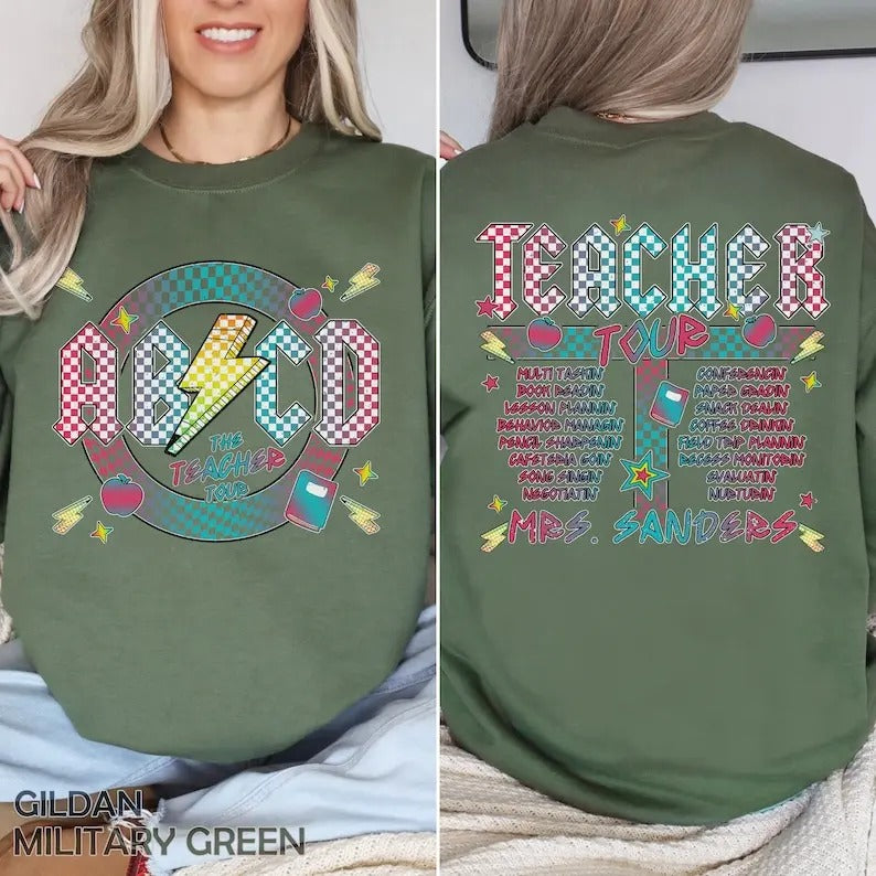 Back To School Tour Personalized ABCD Teacher T Shirt, ABCD Teacher Tour Shirt for Kindergarten Teacher, Preschool...