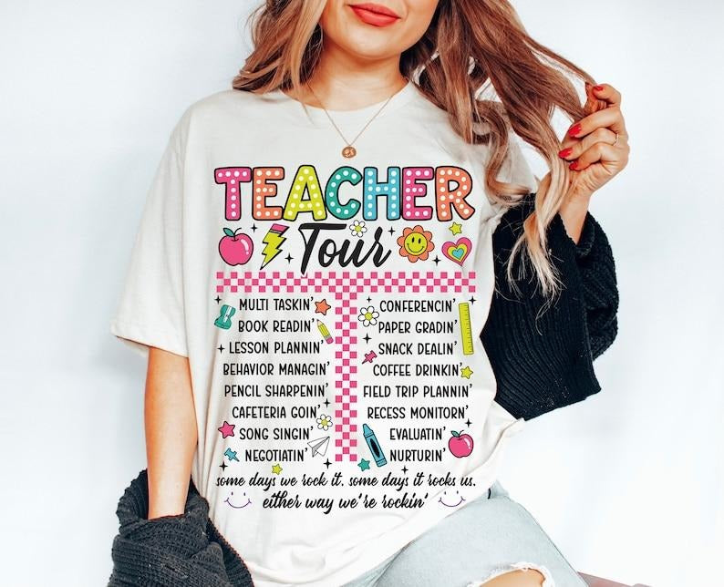 Back To School Tour Retro Teacher Tour T Shirt, ABCD Teacher Tour Shirt, Back To School, End of Year Shirt, Teacher Gift,...
