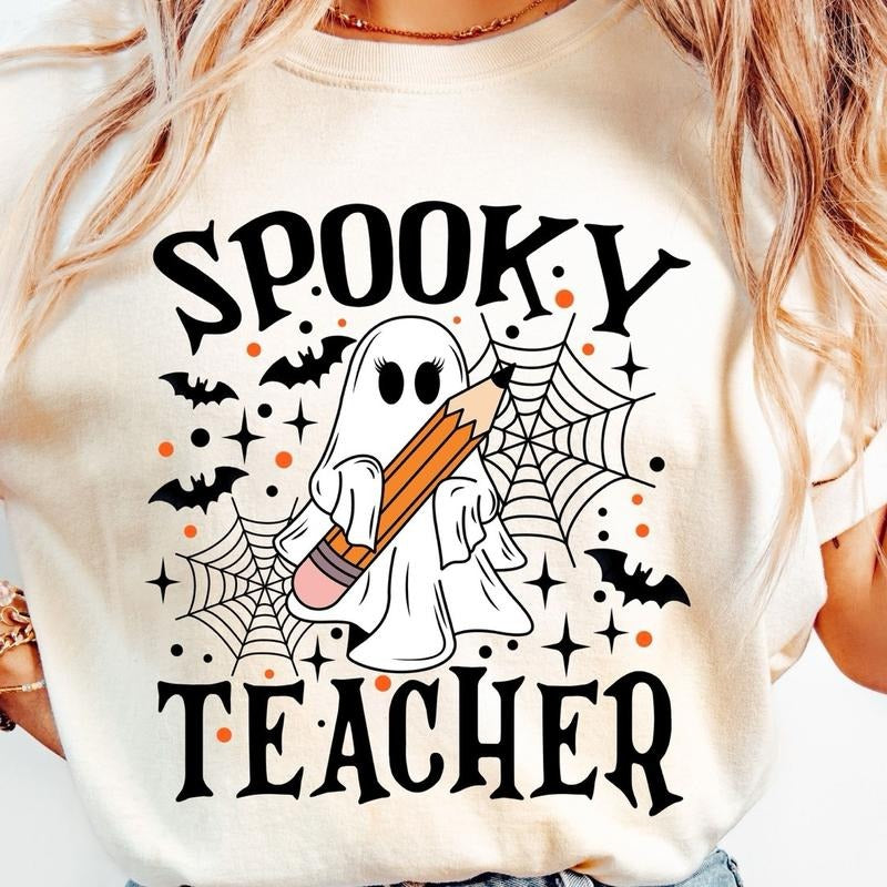 Back To School, Spooky Teacher Shirt,Gift for Teacher, Halloween Teacher Teestyle{n002}2 Hoodie, Sweatshirt