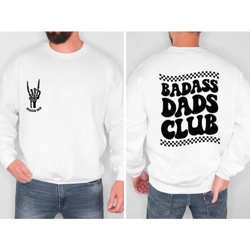 Badass Dads Club Sweatshirt, Badass Dad Sweater, Skeleton Hand, Trendy Dad Hoodie,Cool Dad Gifts,Christmas Gift For Dad,...