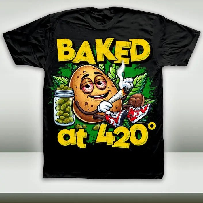 Baked 420 Graphic T-Shirt, Baked at 420 T-Shirt, Gifts Hoodie, Sweatshirt | HypeDripTees.com