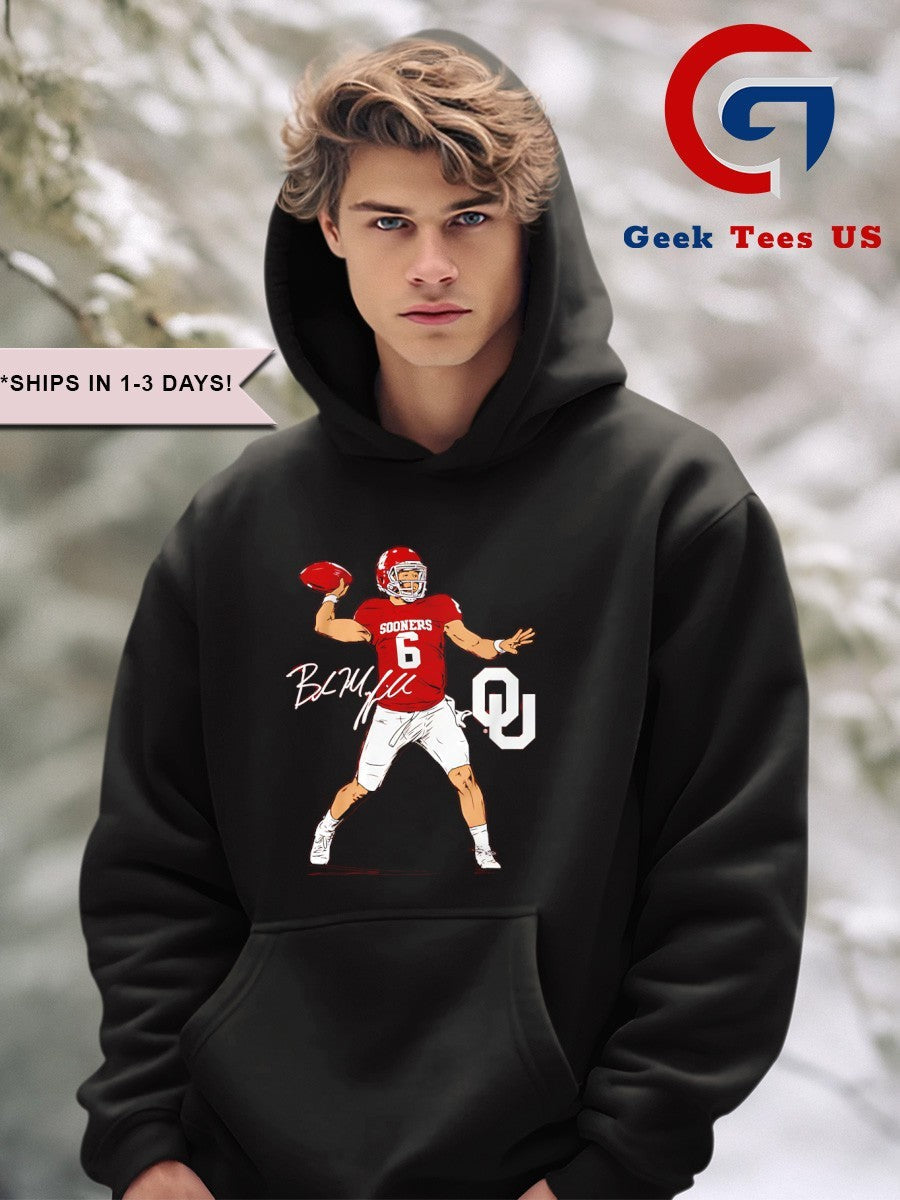 Baker Mayfield Oklahoma Sooners football superstar pose signature shirt
