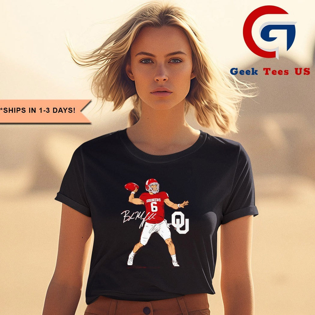 Baker Mayfield Oklahoma Sooners football superstar pose signature shirt
