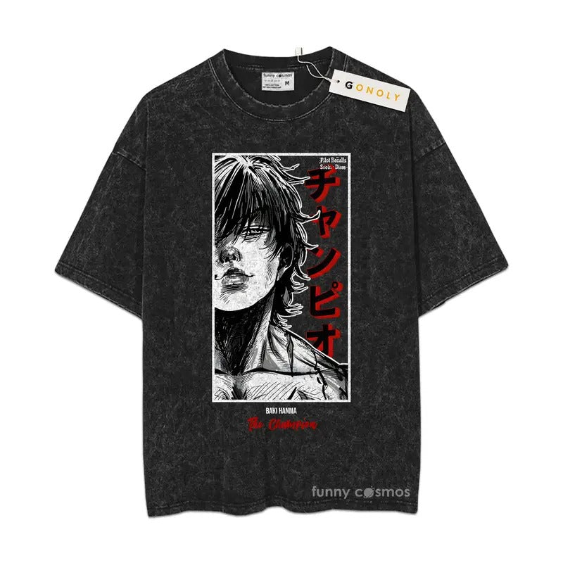 Baki Hanma Mineral Wash TShirt Baki Anime Mineral Wash TShirt Hoodie, Sweatshirt | HypeDripTees.com