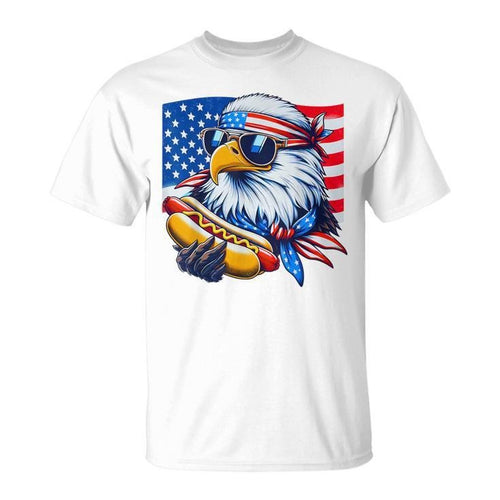 "Bald Eagle Hotdog American Flag 4Th Of July Patriotic T-Shirt, 4th Of Juli America, Unisex Shirt Hoodie, Sweatshirt
