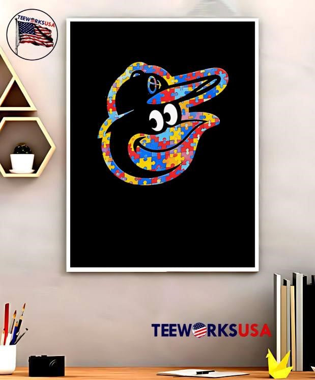 Baltimore Orioles Autism Awareness Puzzle Piece Logo Shirt