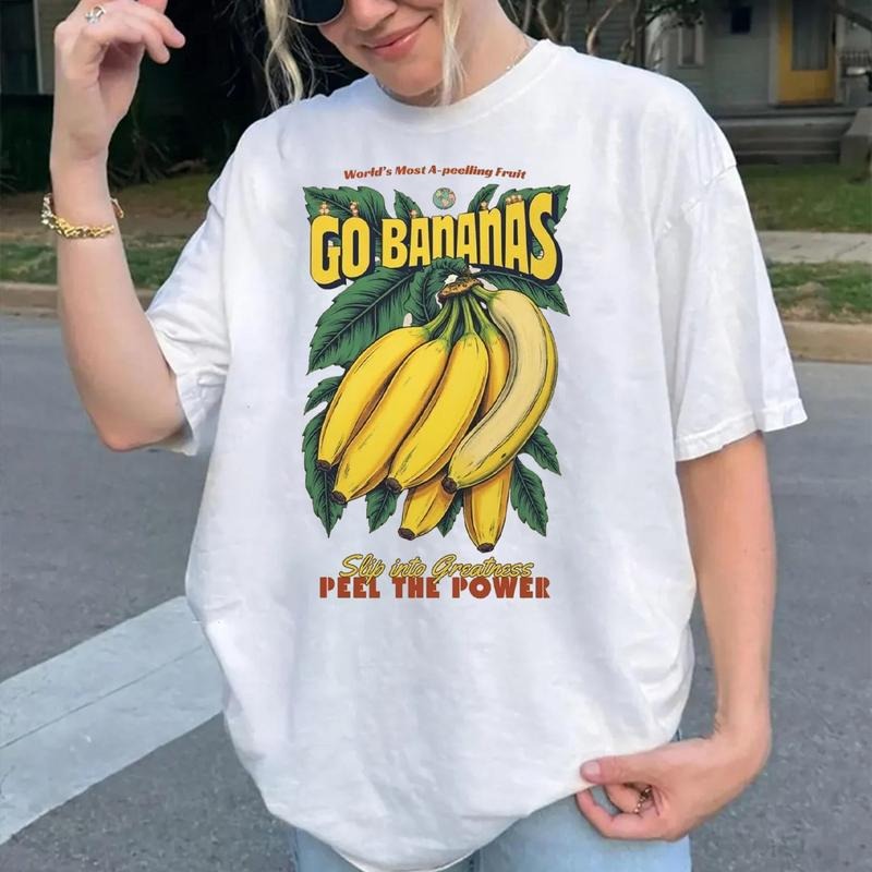 Banana Commercial Graphic Tee, Fruit Label T-Shirt, Cute Banana Style for Fruit Lovers Hoodie, Sweatshirt | HypeDripTees.com