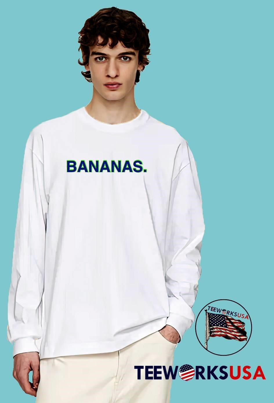 Bananas Fresh Fruit Yellow Trendy Graphic T-Shirt