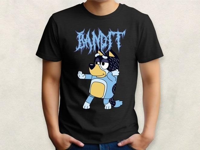 Bandit Metal Shirt, Bluey, Black Metal Shirt Hoodie, Sweatshirt | HypeDripTees.com