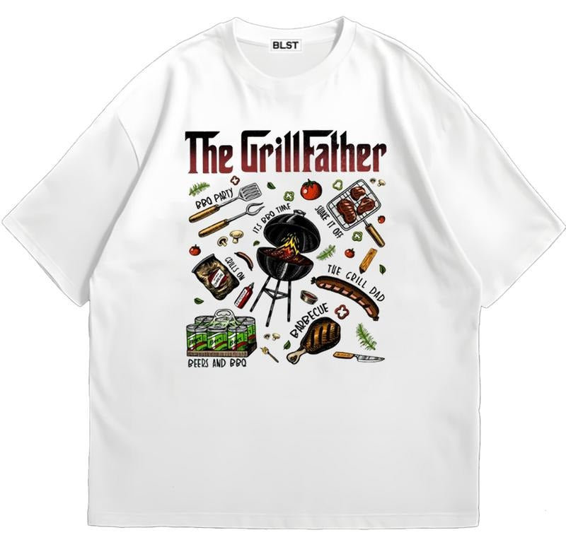 Barbecue Dad T-Shirt Classic 90s Retro Cool and Casual Urban Look Recycled Cotton Graphic Hoodie, Sweatshirt