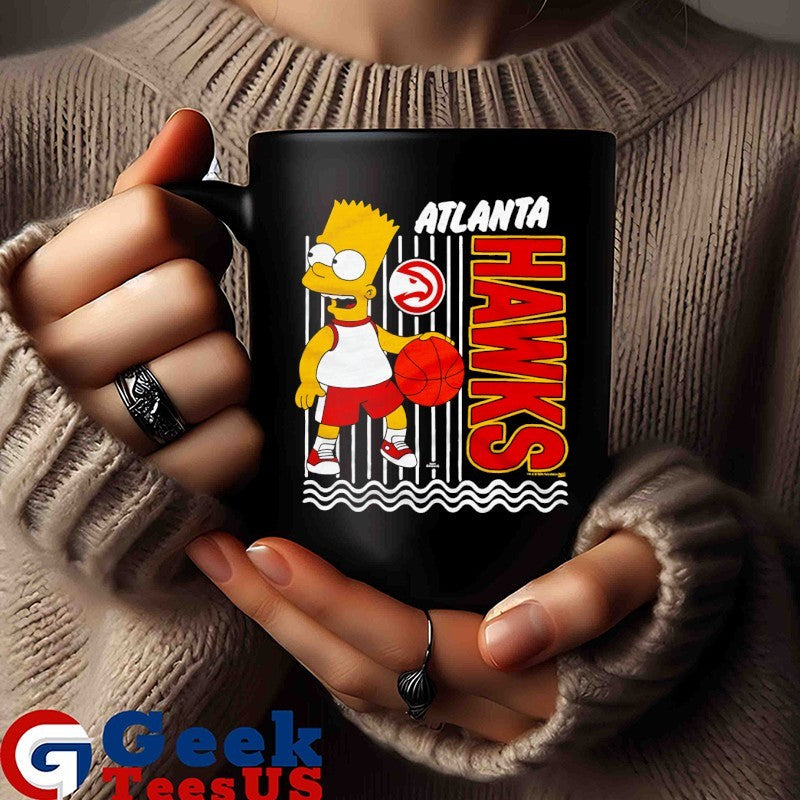 Bart Simpsons Atlanta Hawks NBA cartoon shirt