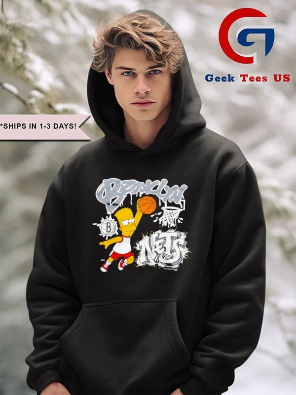 Bart Simpsons Brooklyn Nets NBA cartoon shirt