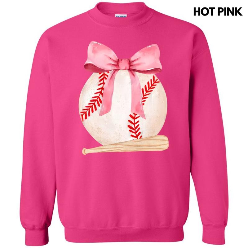 Baseball & Bat Coquette Sweatshirt T-Shirts, Hoodie | HypeDripTees.com