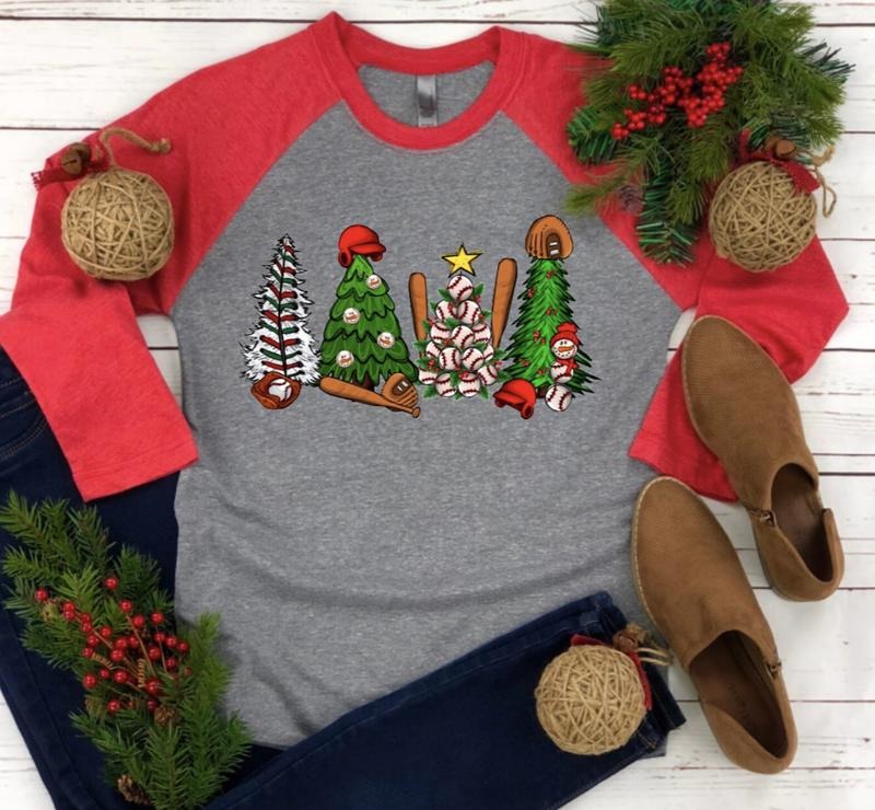 Baseball Christmas Raglan Shirt Hoodie, Sweatshirt | HypeDripTees.com