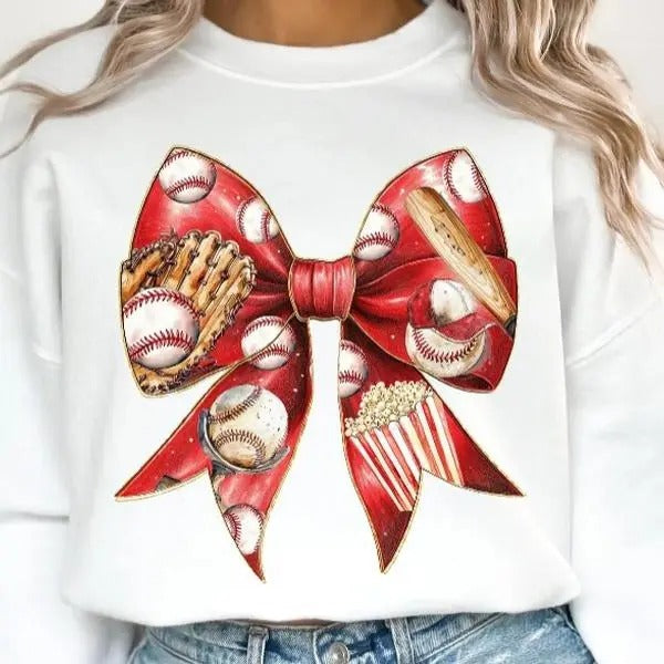 Baseball Coquette Bow DTF Transfers - THIS IS NOT A SHIRT Hoodie, Sweatshirt | HypeDripTees.com