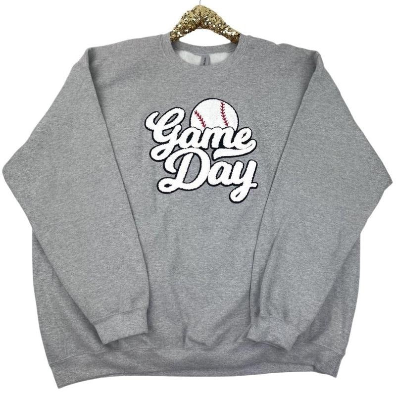 Baseball Game Day Patch Sweatshirt T-Shirts, Hoodie | HypeDripTees.com