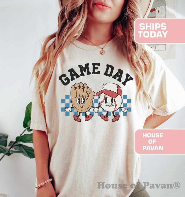 Baseball Game Day Shirt, T-Mom Shirt, Baseball Shirt For Women, Sports Mom Shirt, Family Baseball Shirt, Comfort Colors...