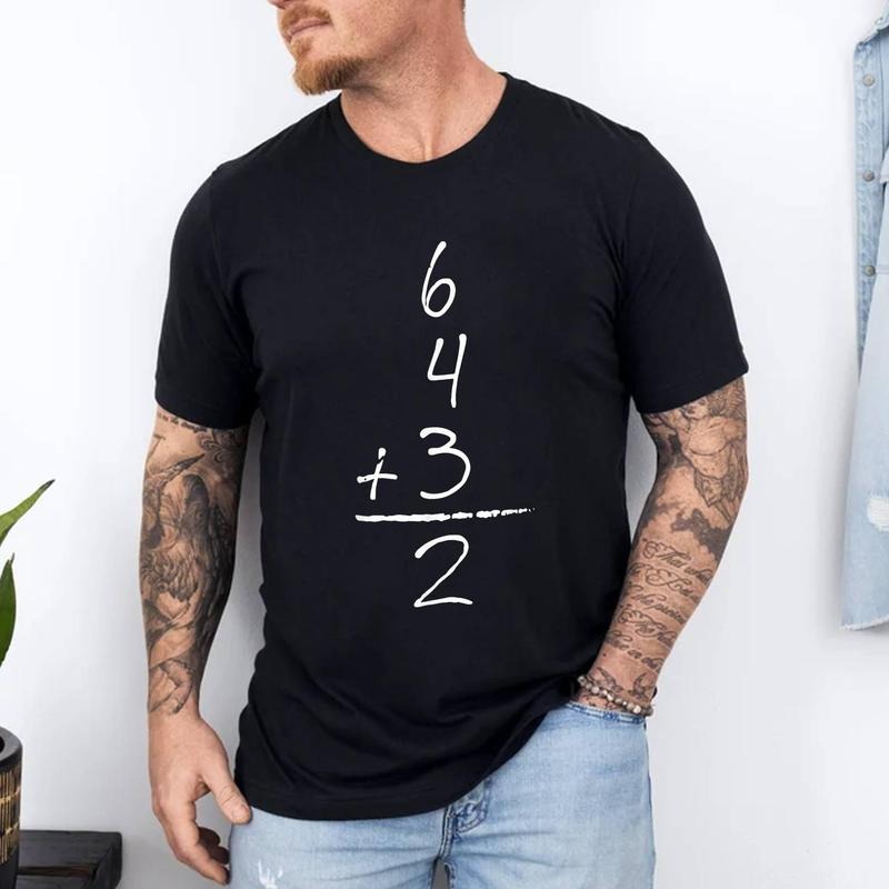 Baseball Inspired Math 6 4 3 2 Double Play Softball Game 100% Cotton Top Menswear T-Shirts, Hoodie, Sweatshirt