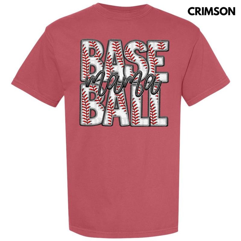 Baseball Mama Faux Embroidery Comfort Colors T-Shirt 'NLB' Hoodie, Sweatshirt | HypeDripTees.com