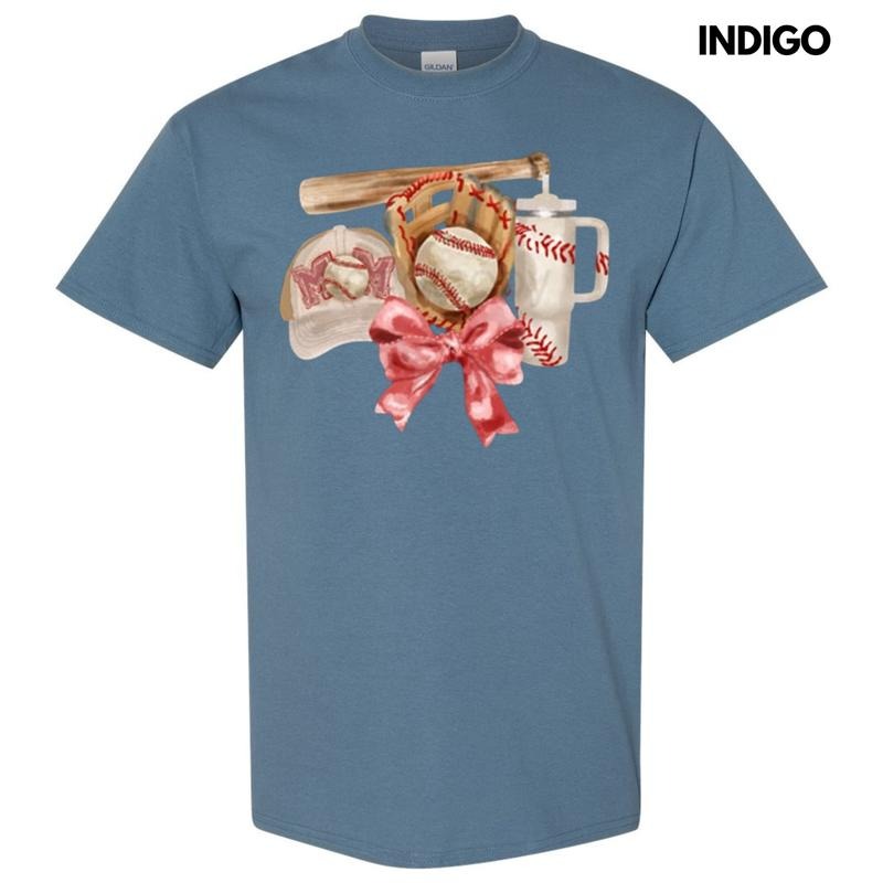 Baseball Mom Coquette Gildan Short Sleeve T-Shirt Hoodie, Sweatshirt | HypeDripTees.com