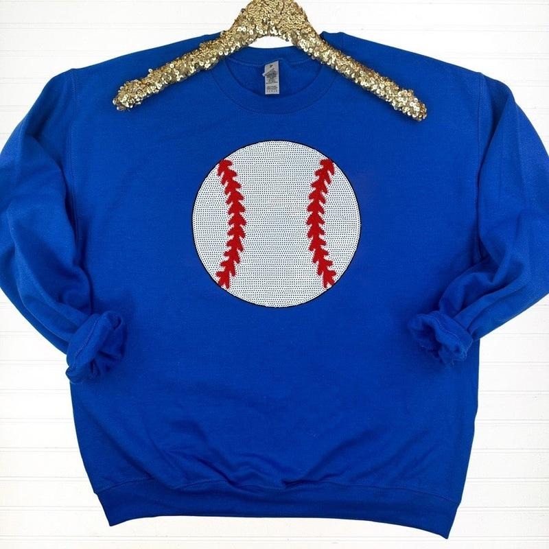 Baseball Sequin Patch Sweatshirt T-Shirts, Hoodie | HypeDripTees.com