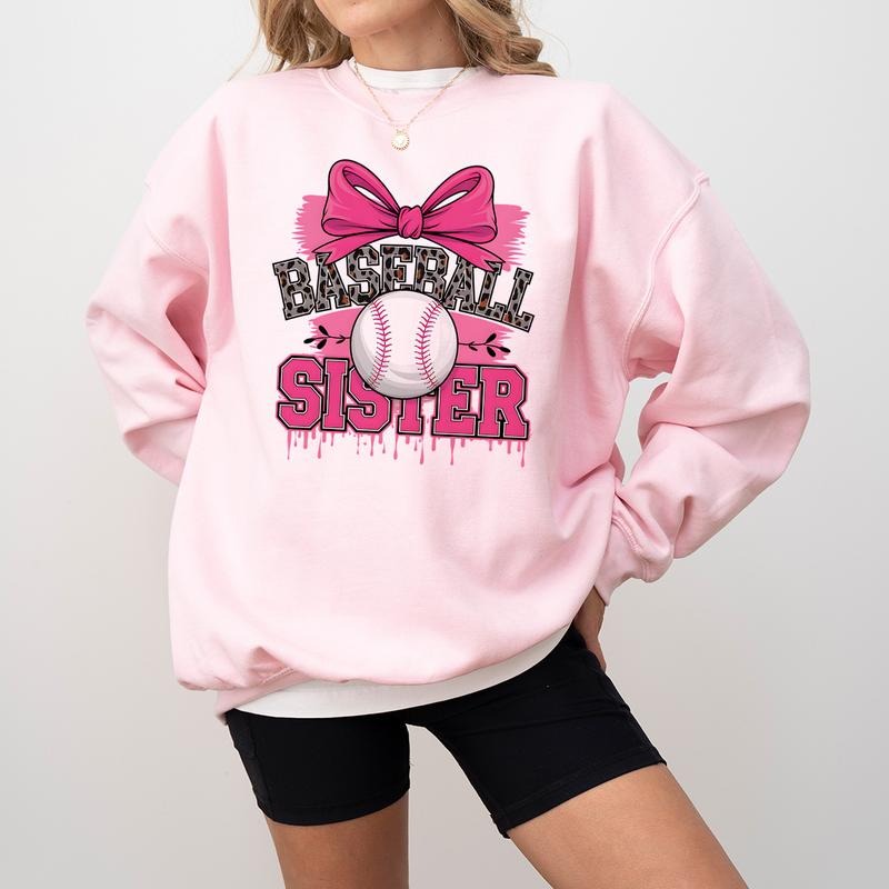 Baseball Sister Drip Baseball Drip Women Girl Coquette Bow Shirt Sweatshirt Hoodie | HypeDripTees.com