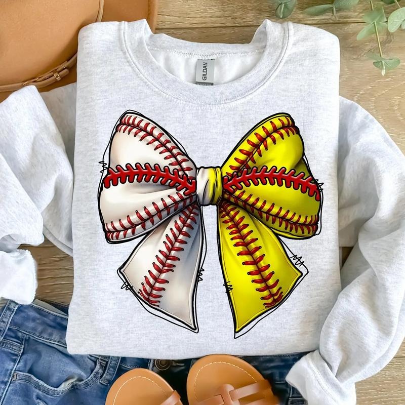 Baseball Softball Bow DTF Transfers - THIS IS NOT A SHIRT Hoodie, Sweatshirt | HypeDripTees.com