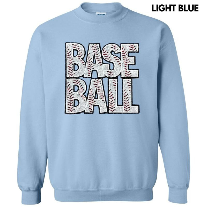 Baseball Words Sequin Patch Sweatshirt T-Shirts, Hoodie | HypeDripTees.com