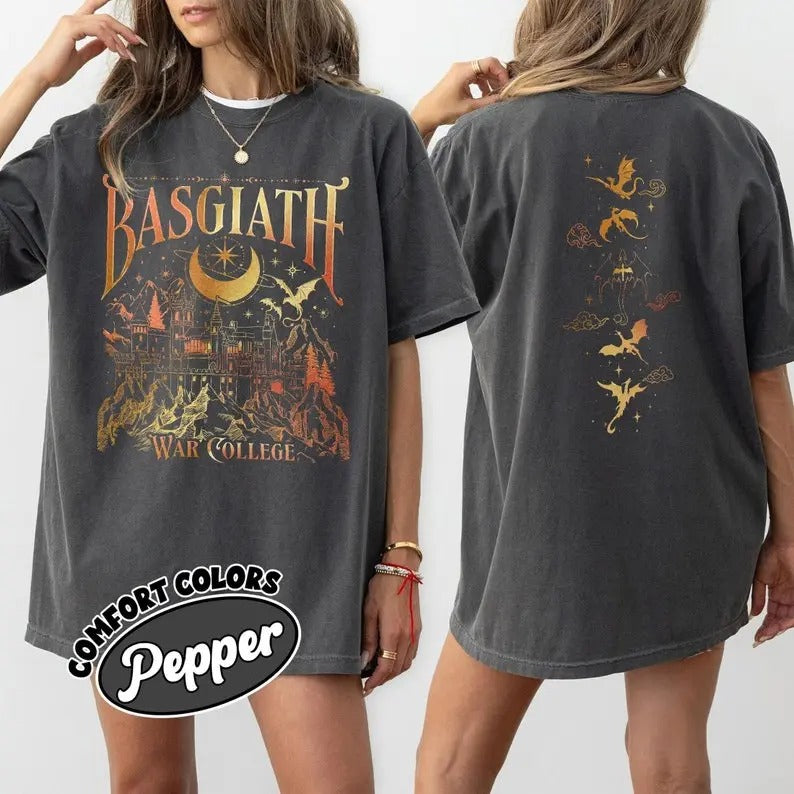 Basgiath War College 2 Sided Shirt, Dragon Rider TShirt, Fourth Wing Riders Quadrant, Trendy Book Merch,Bookish Gifts...