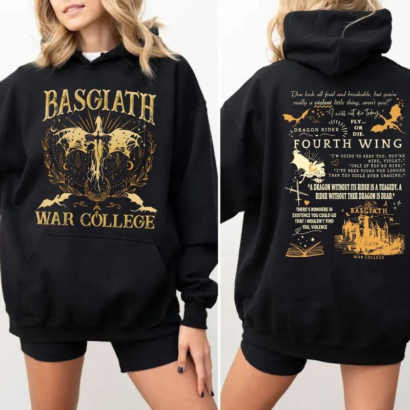 Basgiath War College 2 Sided Shirt, Dragon Rider Tee, Dragon Sweatshirt, Fourth Wing Riders Quadrant, Fourth Wing Long...