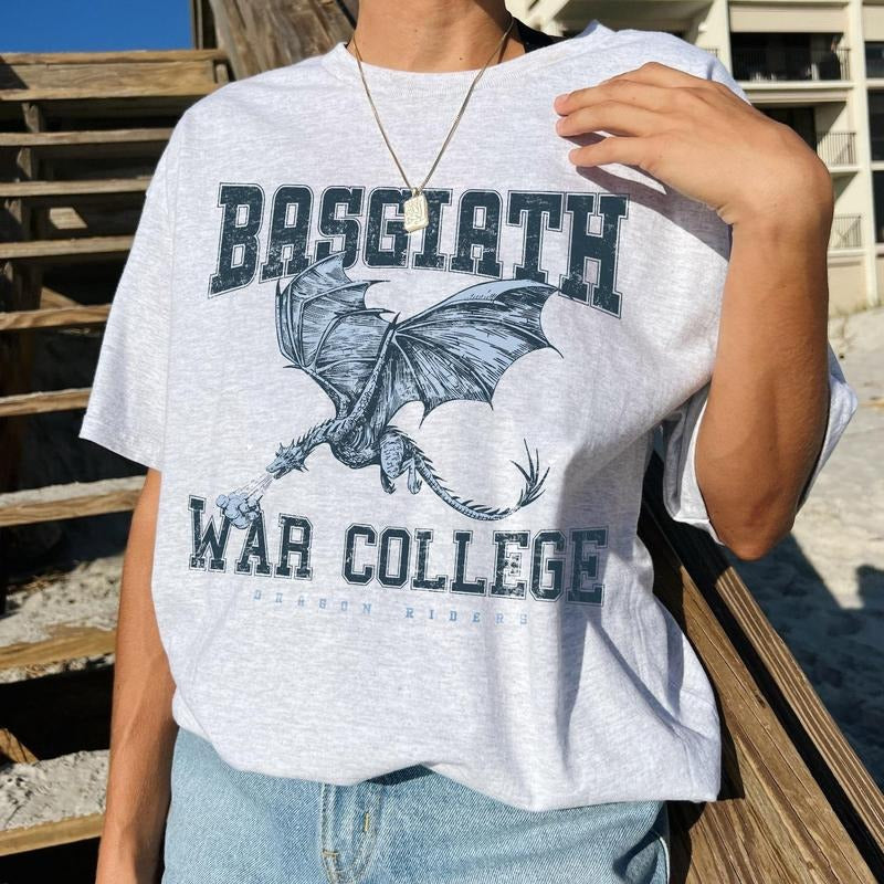 Basgiath War College Shirt, Fourth Wing Shirt Dragon Rider Violet Sorrengail Xaden Riorson Fantasy Bookish The Empyrean...