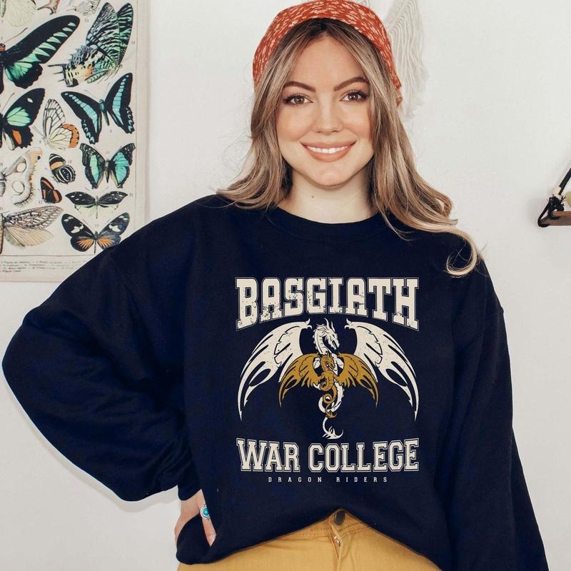 Basgiath War College Sweatshirt, Fourth Wing Dragon Rider Shirt, Gift For Fan, Violet Sorrengail Xaden Riorson Bookish...