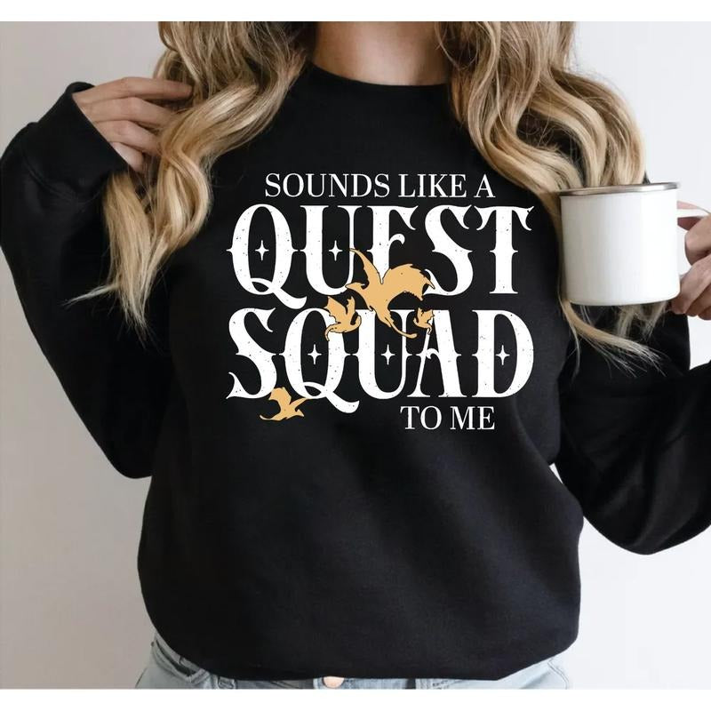 Basgiath War College Sweatshirt, Fourth Wing Quest Squad Hoodie, Ridoc Dragon Rider Shirt, Rebecca Yarros, Fourth Wing,...