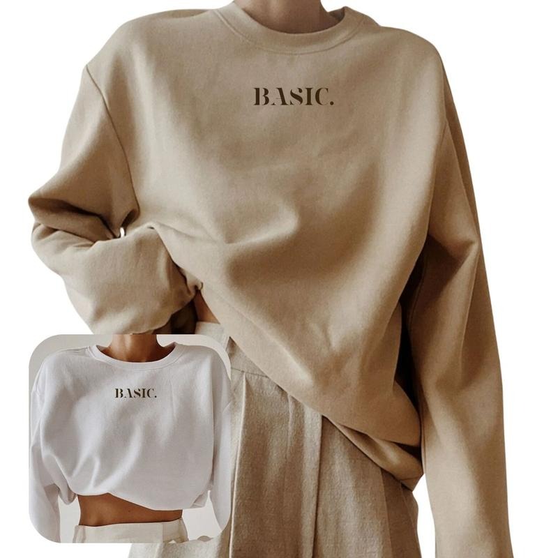Basic Sweatshirt, Aesthetic Premium Women Sweatshirt T-Shirts, Hoodie | HypeDripTees.com