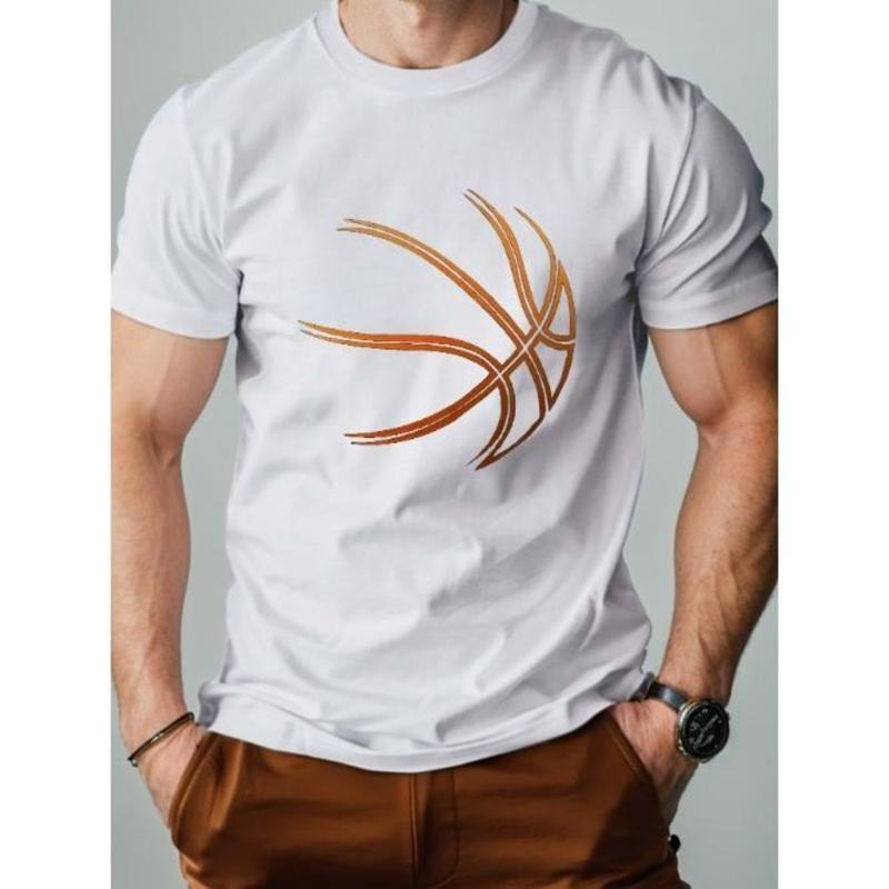 Basketball Lines Pure Cotton Men's Tshirt Comfort Fit Made in USA Hoodie, Sweatshirt | HypeDripTees.com