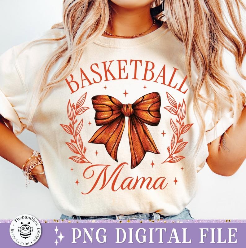 Basketball Mama T-Shirt, Coquette Basketball Bow T-Shirt, Basketball T-Shirt, Basketball Bow T-Shirt, Fall Coquette Bow...