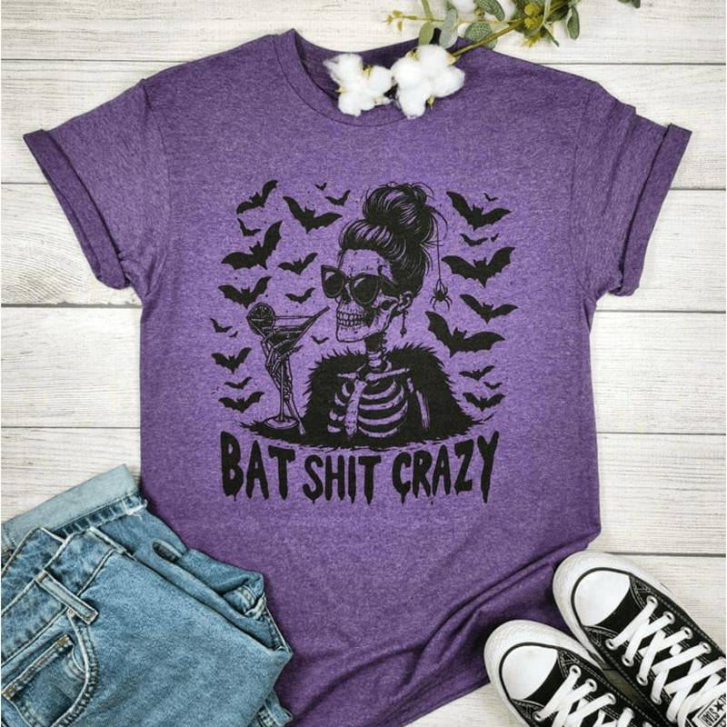 Bat Sh*t Crazy Halloween Graphic T-shirt Hoodie, Sweatshirt | HypeDripTees.com
