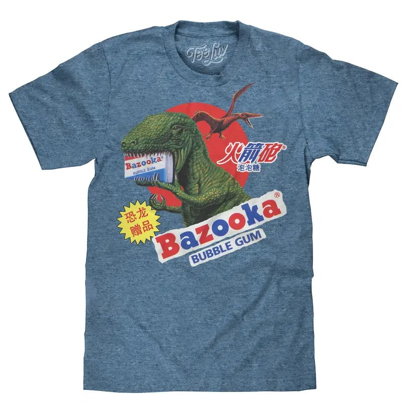 Bazooka Bubble Gum Dinosaur T-Shirt - Cabo Blue Hoodie, Sweatshirt | HypeDripTees.com