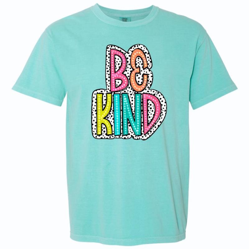 Be Kind Neon Spotted Comfort Colors T-Shirt Hoodie, Sweatshirt | HypeDripTees.com