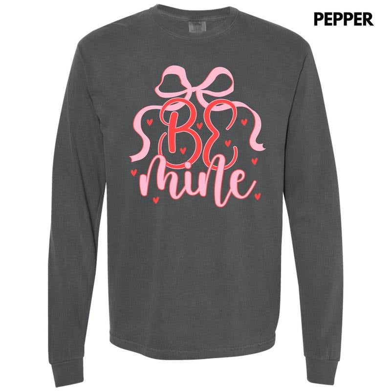 Be Mine Coquette Long Sleeve Comfort Colors T-Shirt 'NLB' Hoodie, Sweatshirt | HypeDripTees.com