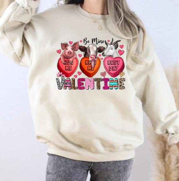 Be Mine Women's Animal Graphic Valentines Heavy Blend Sweatshirt T-Shirts, Hoodie | HypeDripTees.com